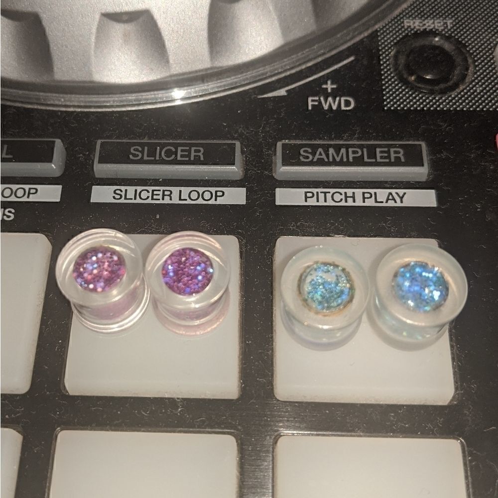2 Pc set ✓ 00g Double Flare Glitter Plugs